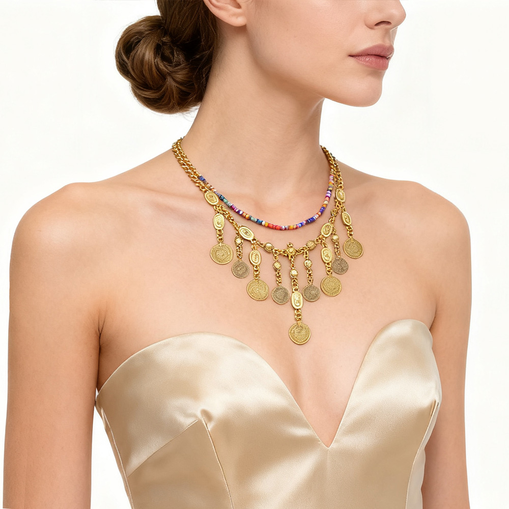 Collier pendentif pièce de mon - Ethnic Fashion Co In avis et prix