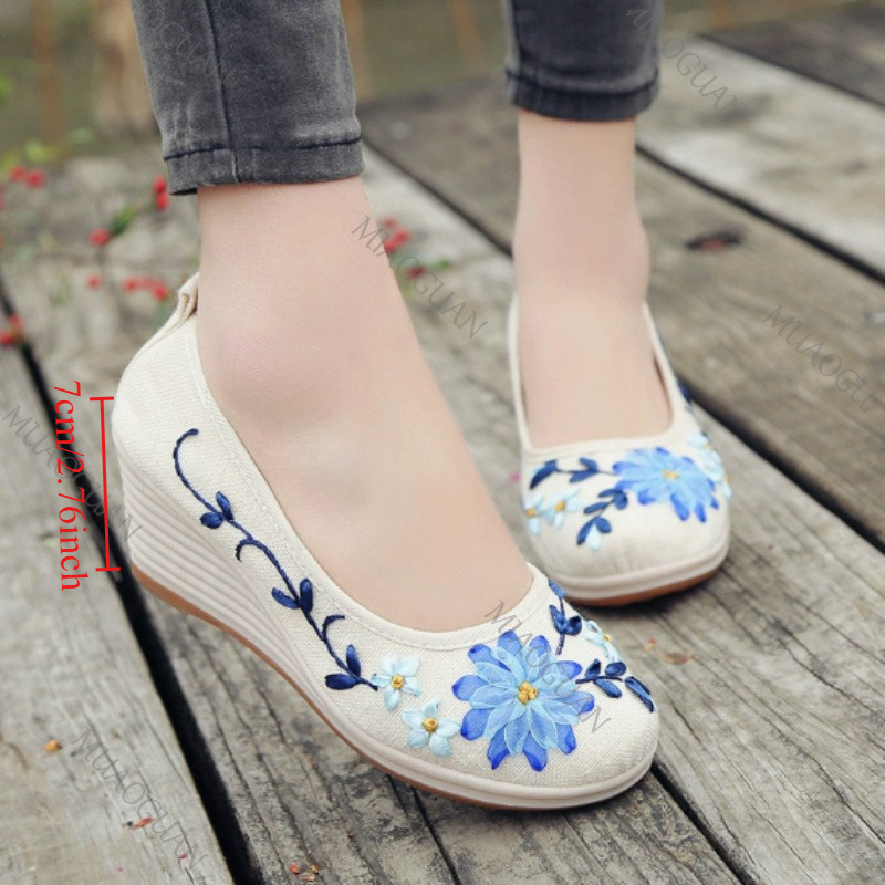 Chaussures compensées brodées  - Ethnic Fashion Women avis et prix